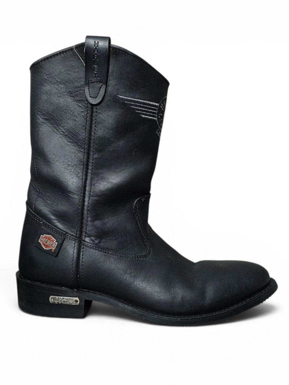 Harley Davidson Leather Western Crossover Oil Resistant Riding Moto Boots 12 BLK